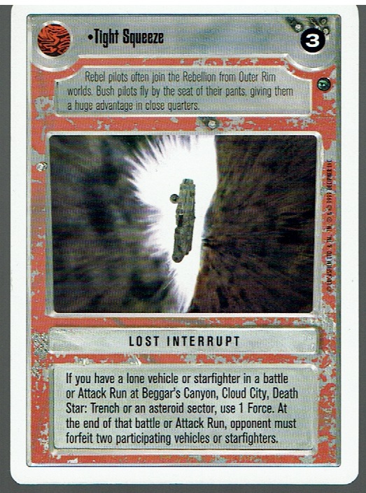 STAR WARS CCG DAGOBAH WHITE BORDER LIGHT SIDE TIGHT SQUEEZE ex