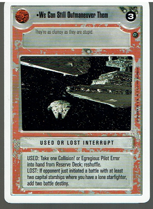 STAR WARS CCG DAGOBAH WHITE BORDER LIGHT SIDE WE CAN STILL OUTMANEUVER THEM ex