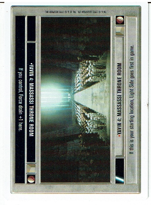 STAR WARS CCG PREMIERE WHITE BORDER RARE YAVIN 4: MASSASSI THRONE ROOM ex