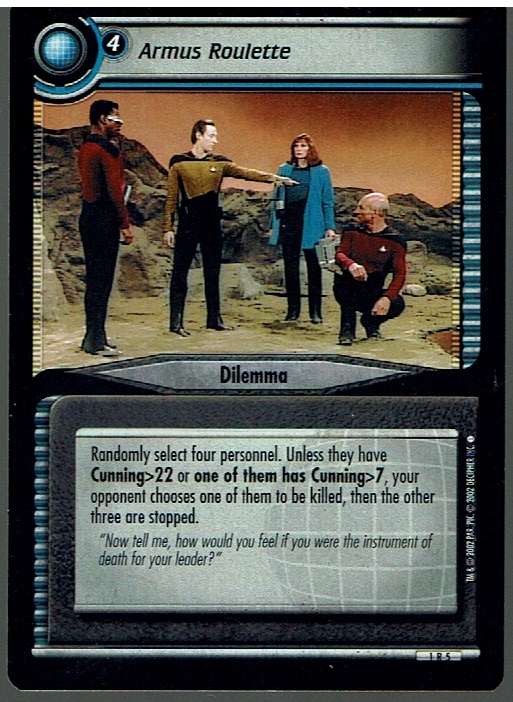 STAR TREK CCG 2E PREMIERE RARE CARD ARMUS ROULETTE 1R5 ex