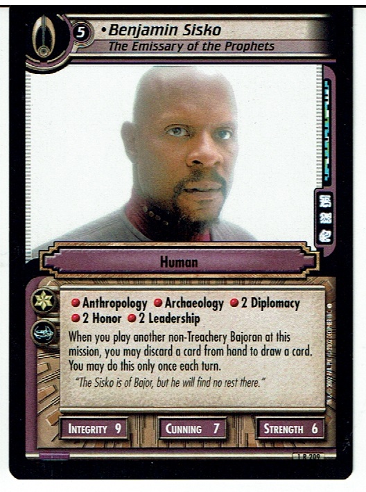 STAR TREK CCG 2E PREMIERE RARE CARD BENJAMIN SISKO 1R209 ex