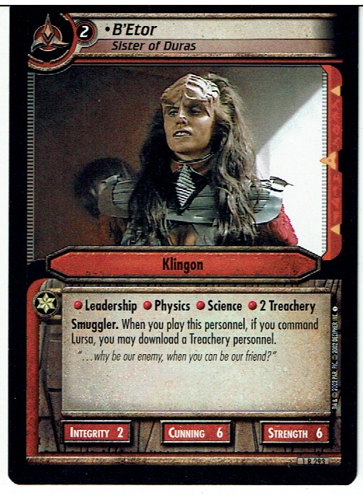 STAR TREK CCG 2E PREMIERE RARE CARD B'ETOR 1R293 ex