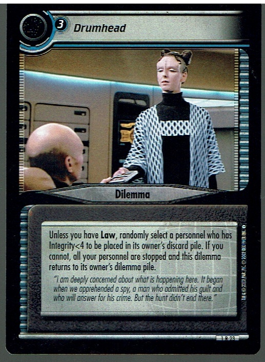 STAR TREK CCG 2E PREMIERE RARE CARD DRUMHEAD 1R23 ex