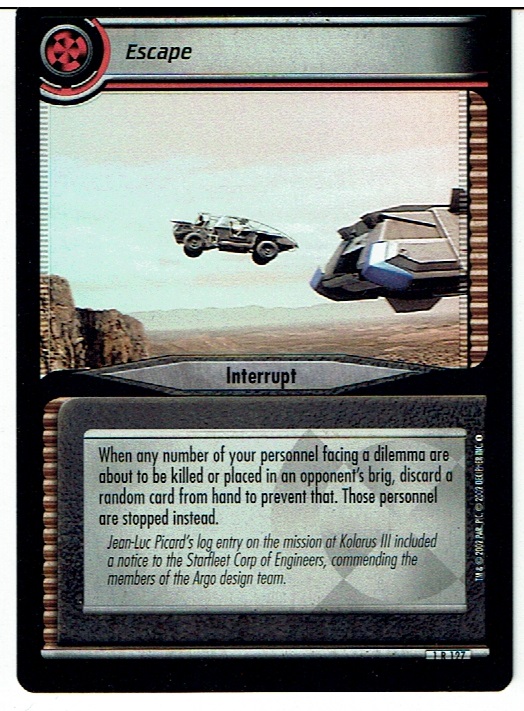 STAR TREK CCG 2E PREMIERE RARE CARD ESCAPE 1R127 ex