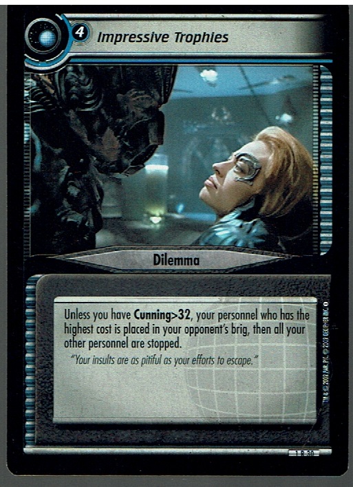 STAR TREK CCG 2E PREMIERE RARE CARD IMPRESSIVE TROPHIES 1R30 ex