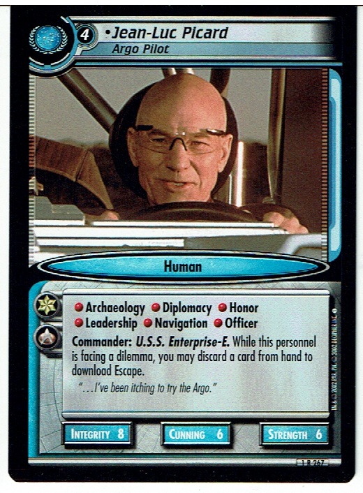 STAR TREK CCG 2E PREMIERE RARE CARD JEAN-LUC PICARD 1R267 ex