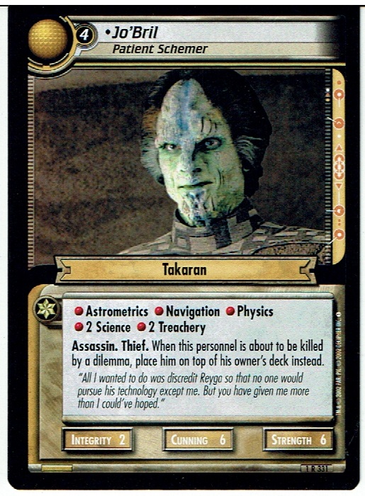 STAR TREK CCG 2E PREMIERE RARE CARD JO'BRIL 1R331 ex