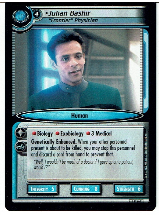 STAR TREK CCG 2E PREMIERE RARE CARD JULIAN BASHIR 1R269 ex