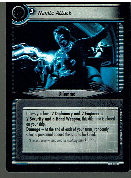 STAR TREK CCG 2E PREMIERE RARE CARD NANITE ATTACK 1R39 ex