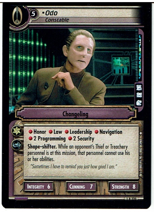 STAR TREK CCG 2E PREMIERE RARE CARD ODO 1R220 ex