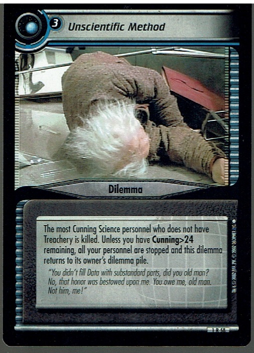 STAR TREK CCG 2E PREMIERE RARE CARD UNSCIENTIFIC METHOD 1R58 ex