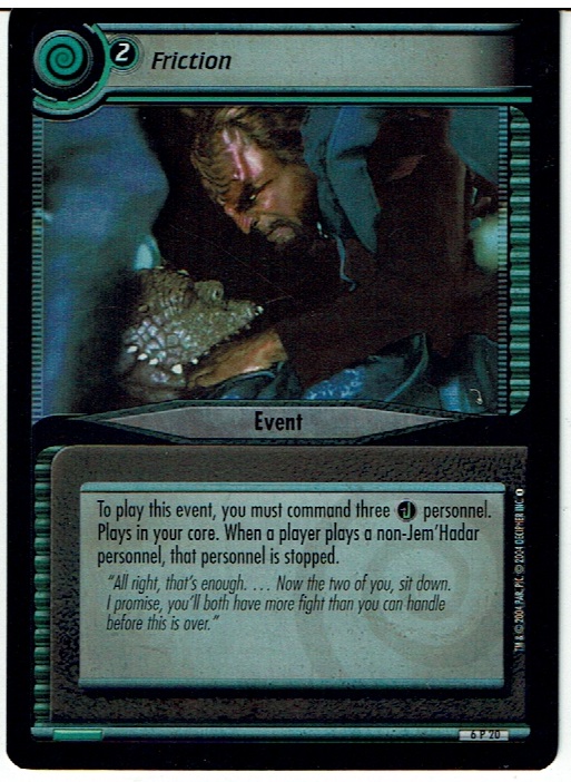 STAR TREK CCG 2E REFLECTIONS 2.0 FOIL CARD FRICTION 6P20 ex