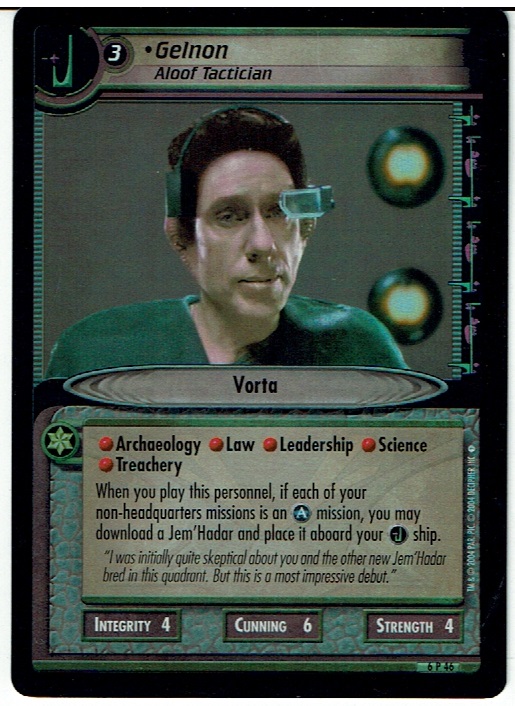 STAR TREK CCG 2E REFLECTIONS 2.0 FOIL CARD GELNON 6P46 ex