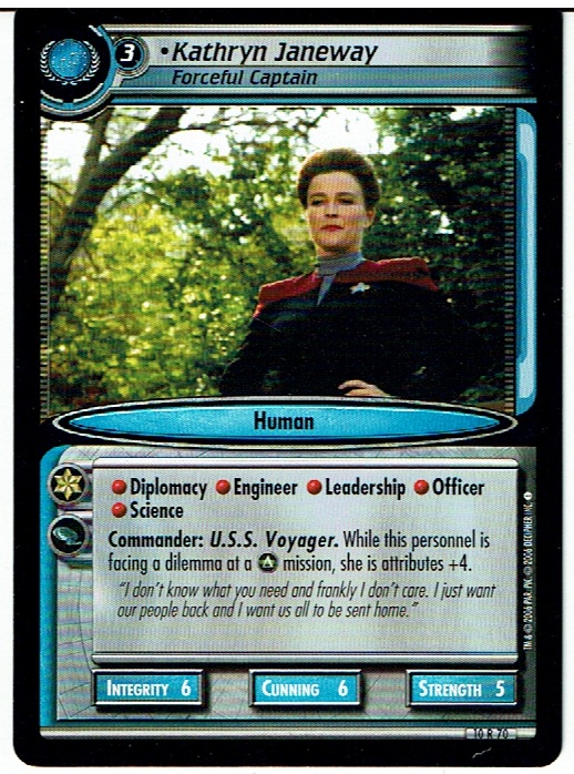 STAR TREK CCG 2E CAPTAIN'S LOG RARE CARD KATHYRN JANEWAY 10R70 ex