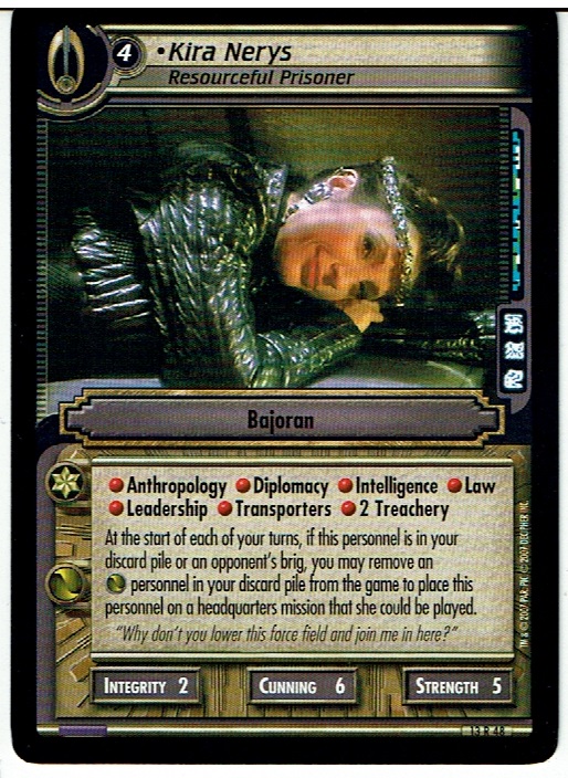 STAR TREK CCG 2E IN A MIRROR DARKLY RARE CARD KIRA NERYS 13R48 ex