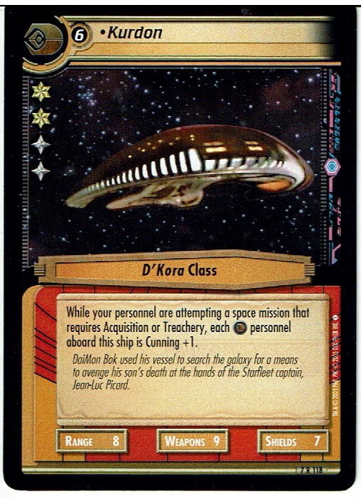 STAR TREK CCG 2E STRANGE NEW WORLDS RARE CARD KURDON 7R118 ex