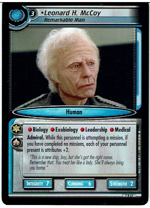 STAR TREK CCG 2E STRANGE NEW WORLDS RARE CARD LEONARD H. MCCOY 7R67 ex