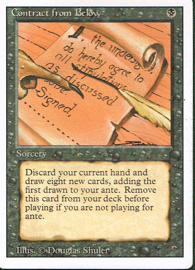 MAGIC THE GATHERING REVISED BLACK RARE CONTRACT FROM BELOW ex