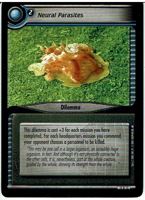 STAR TREK CCG 2E THESE ARE THE VOYAGES RARE CARD NEURAL PARASITES 12R13 ex
