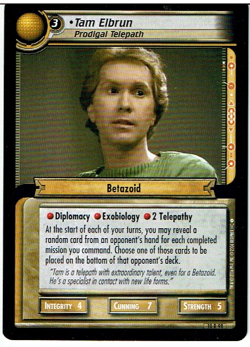 STAR TREK CCG 2E CAPTAIN'S LOG RARE CARD TAM ELBRUN 10R98 ex
