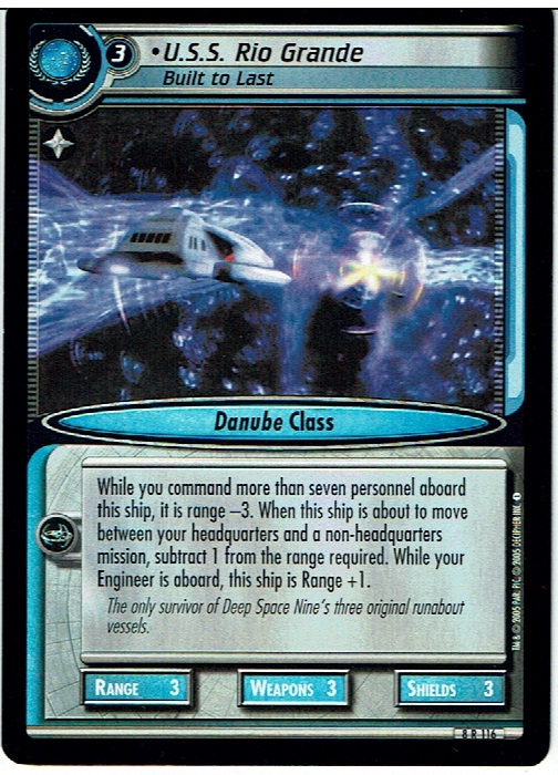 STAR TREK CCG 2E TO BOLDLY GO RARE CARD U.S.S. RIO GRANDE 8R116 ex