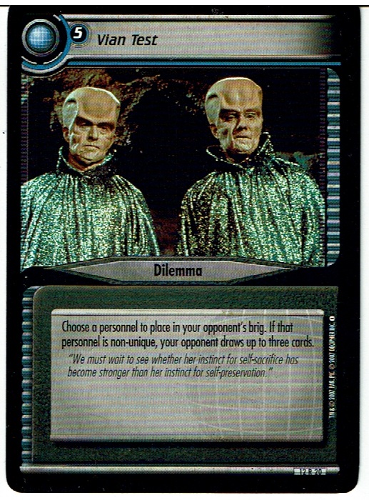 STAR TREK CCG 2E THESE ARE THE VOYAGES RARE CARD VIAN TEST 12R20 ex