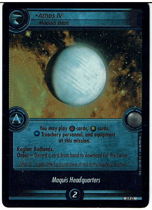 STAR TREK CCG 2E PROMO CARD 0P41 ATHOS IV ex