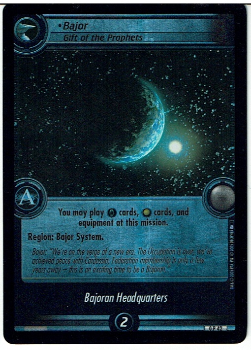 STAR TREK CCG 2E PROMO CARD 0P42 BAJOR ex
