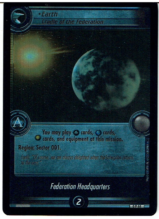 STAR TREK CCG 2E PROMO CARD 0P44 EARTH ex