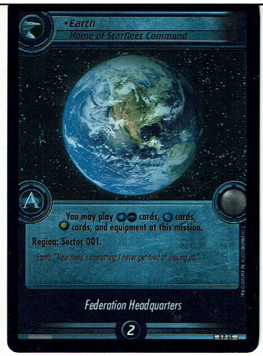 STAR TREK CCG 2E PROMO CARD 0P45 EARTH ex