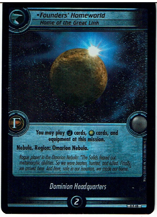 STAR TREK CCG 2E PROMO CARD 0P48 FOUNDER'S HOMEWORLD ex