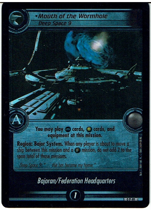 STAR TREK CCG 2E PROMO CARD 0P49 MOUTH OF THE WORMHOLE ex