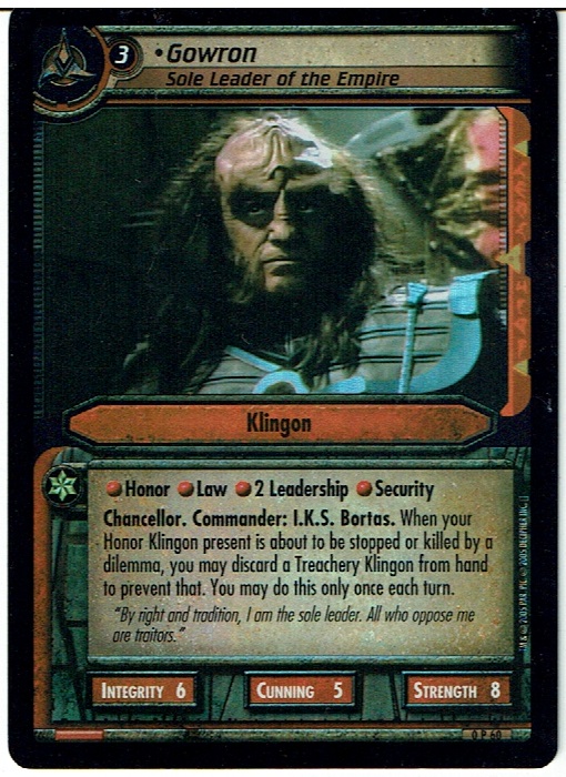 STAR TREK CCG 2E 10TH ANNIVERSARY CARD 0P60 GOWRON ex