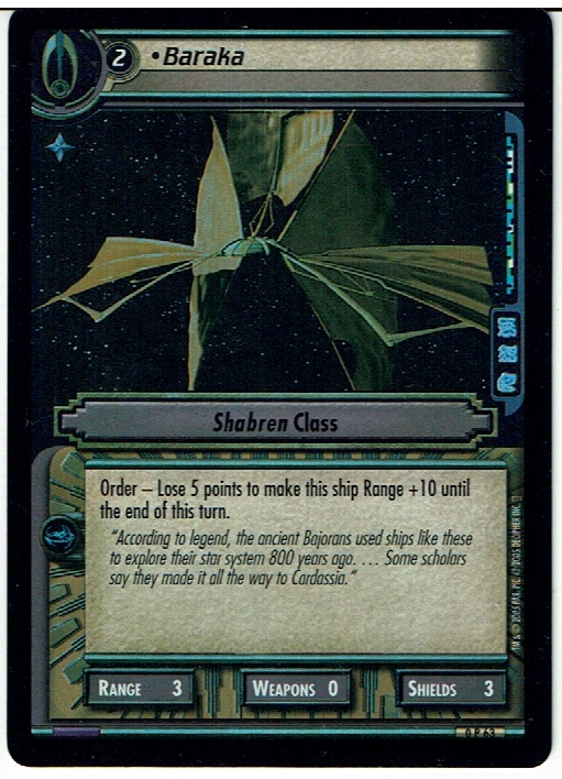 STAR TREK CCG 2E 10TH ANNIVERSARY CARD 0P63 BARAKA ex