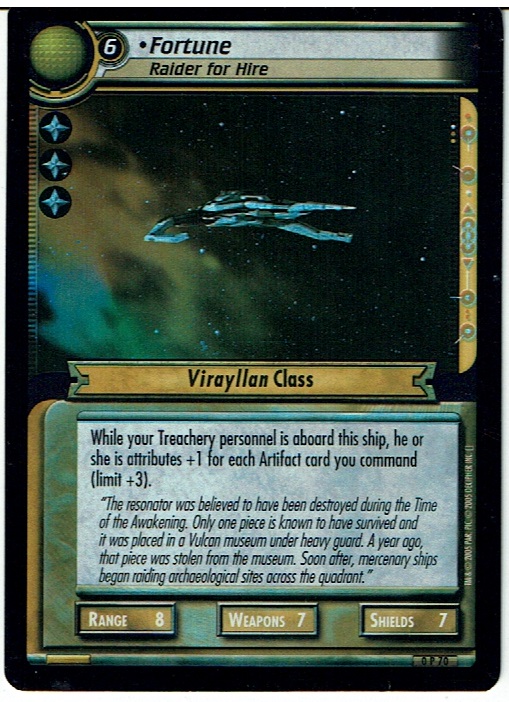 STAR TREK CCG 2E 10TH ANNIVERSARY CARD 0P70 FORTUNE ex