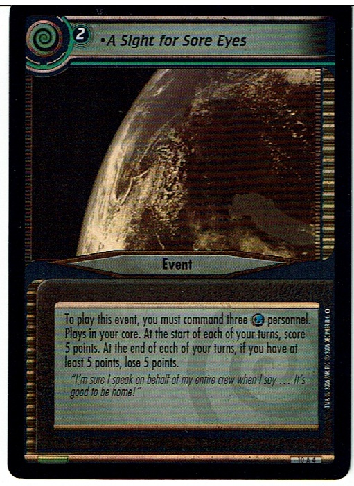 STAR TREK CCG 2E CAPTAIN'S LOG ARCHIVE FOIL 10A4 A SIGHT FOR SORE EYES ex