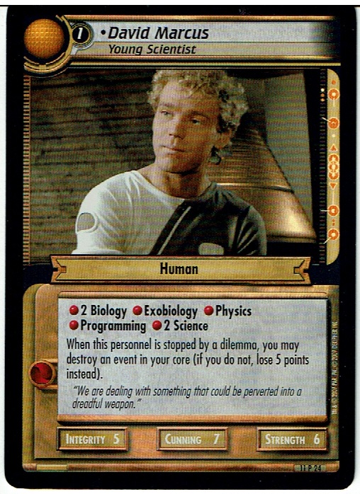 STAR TREK CCG 2E GENESIS COLLECTION 11P24 DAVID MARCUS (2006 copyright) ex