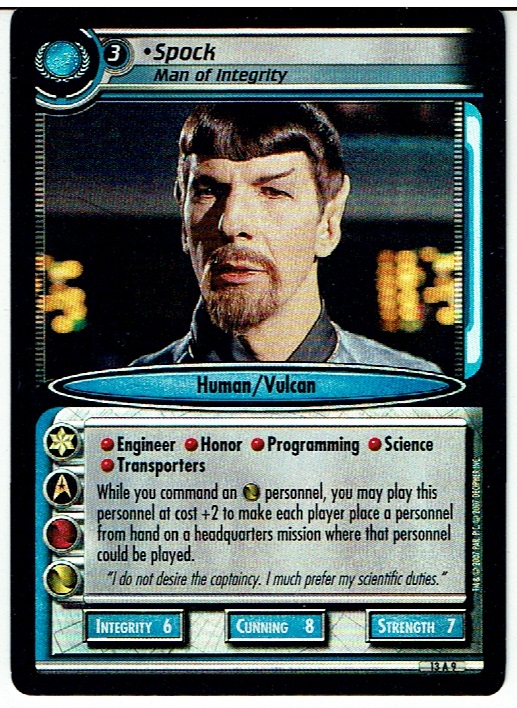 STAR TREK CCG 2E IN A MIRROR DARKLY ARCHIVE FOIL 13A9 SPOCK ex
