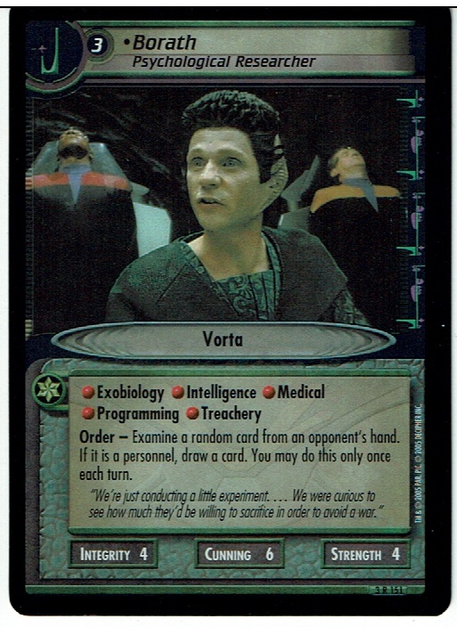 STAR TREK CCG 2E ADVERSARIES ANTHOLOGY FOIL 3R151 BORATH ex