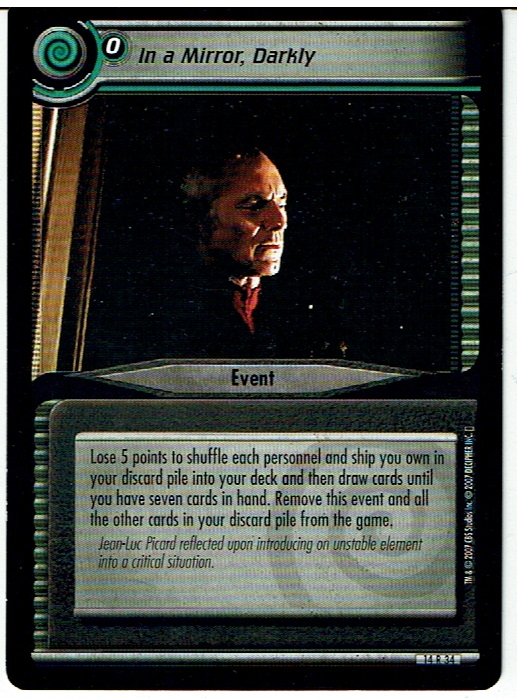 STAR TREK CCG 2E WHAT YOU LEAVE BEHIND RARE CARD IN A MIRROR, DARKLY 14R34 ex
