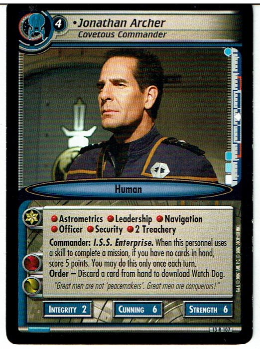 STAR TREK CCG 2E IN A MIRROR DARKLY RARE CARD JONATHAN ARCHER 13R107 ex