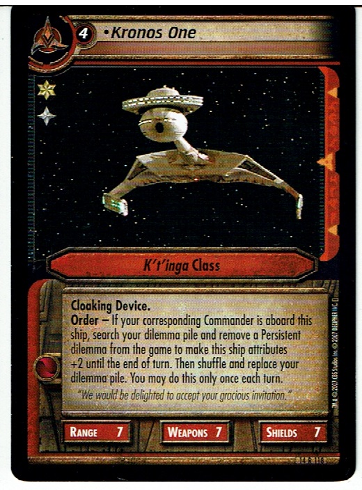 STAR TREK CCG 2E WHAT YOU LEAVE BEHIND RARE CARD KRONOS ONE 14R118 ex