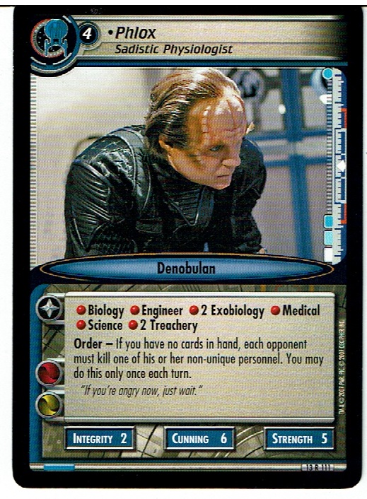 STAR TREK CCG 2E IN A MIRROR DARKLY RARE CARD PHLOX 13R111 ex