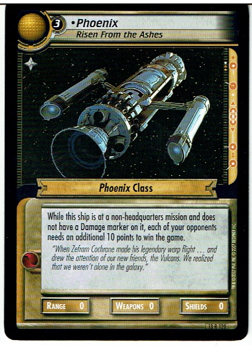 STAR TREK CCG 2E IN A MIRROR DARKLY RARE CARD PHOENIX 13R120 ex