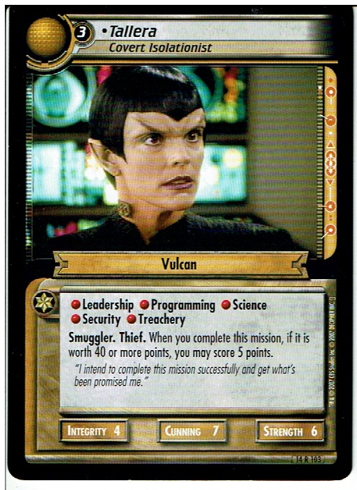 STAR TREK CCG 2E WHAT YOU LEAVE BEHIND RARE CARD TALLERA 14R103 ex