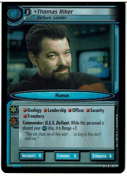 STAR TREK CCG 2E ADVERSARIES ANTHOLOGY FOIL 2R131 THOMAS RIKER ex