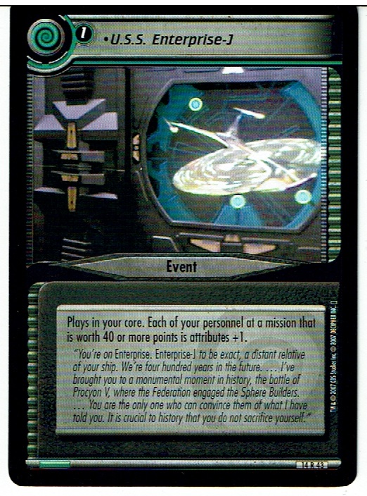 STAR TREK CCG 2E WHAT YOU LEAVE BEHIND RARE CARD U.S.S. ENTERPRISE-J 14R43 ex