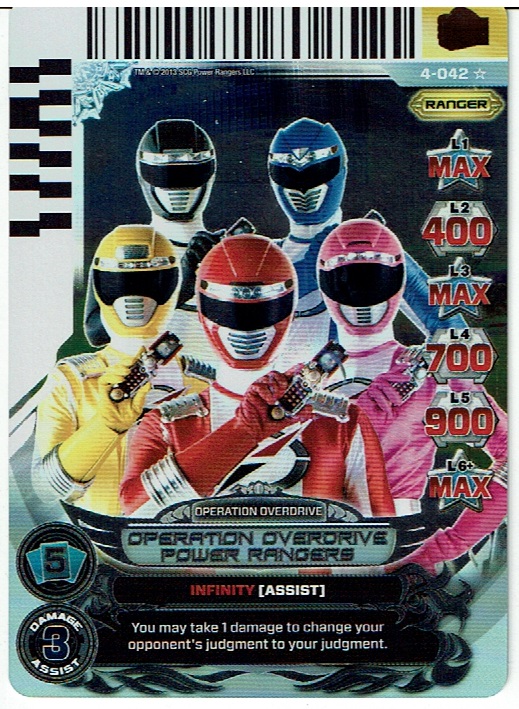 POWER RANGERS LEGENDS UNITE SUPER RARE HOLOFOIL 4-042 OPERATION OVERDRIVE POWER RANGERS ex