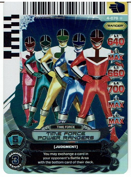 POWER RANGERS LEGENDS UNITE SUPER RARE HOLOFOIL 4-076 TIME FORCE POWER RANGERS ex
