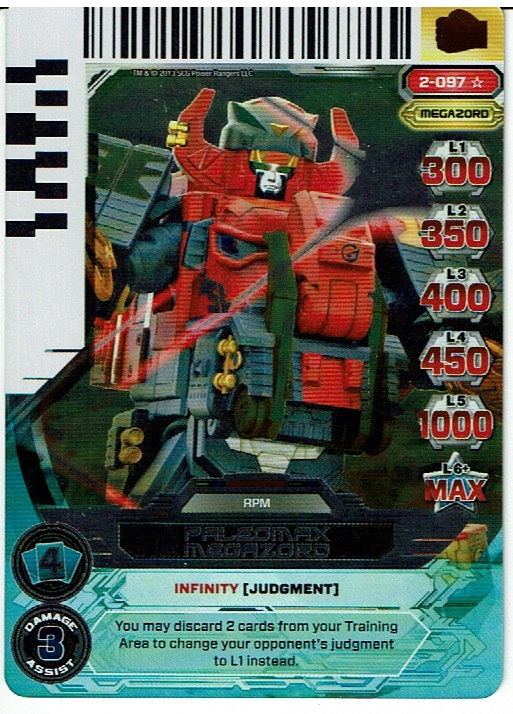 POWER RANGERS GUARDIANS OF JUSTICE SUPER RARE HOLOFOIL 2-097 PALEOMAX MEGAZORD ex